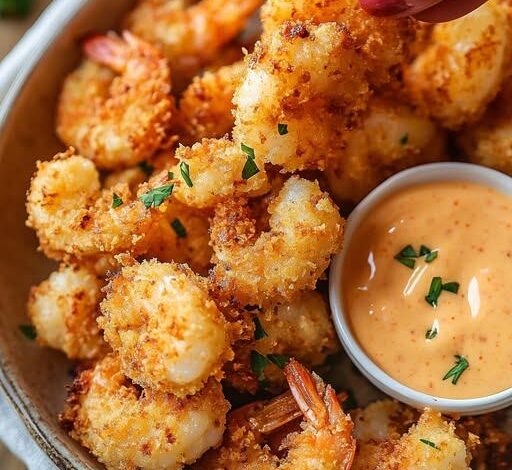Crispy Air-Fried Shrimp with Spicy Sriracha Mayo